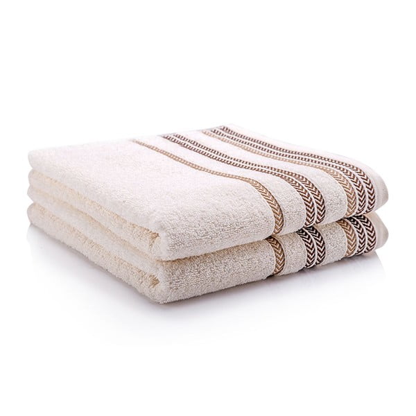 Komplet dwóch ręczników Hugo 50x90 cm, cream