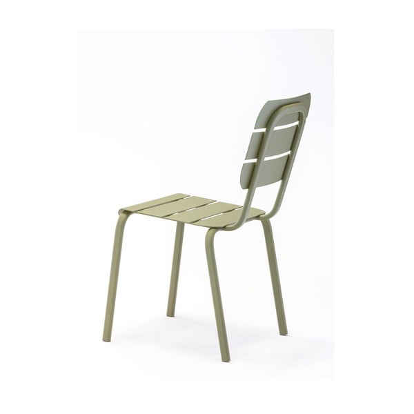 Zielone metalowe krzesła ogrodowe zestaw 4 szt. Alicante – Ezeis-image-3