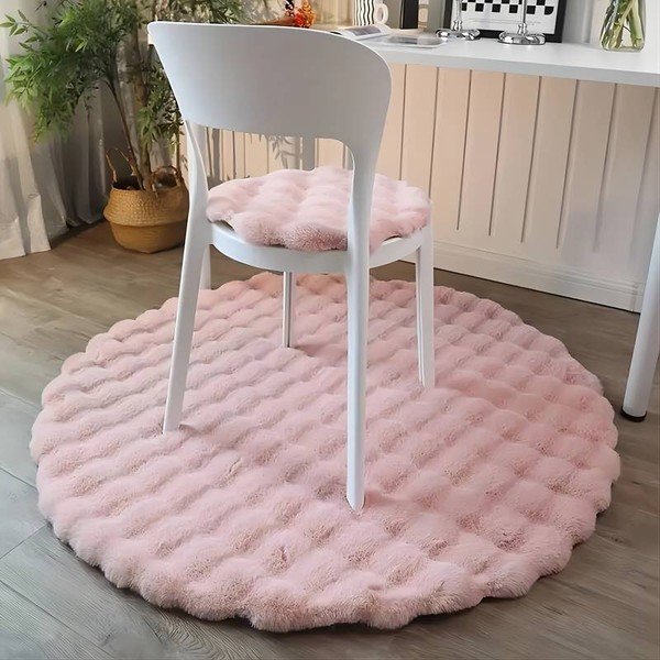 Różowy okrągły dywan odpowiedni do prania ø 150 cm Bubble Pink – Mila Home-image-1