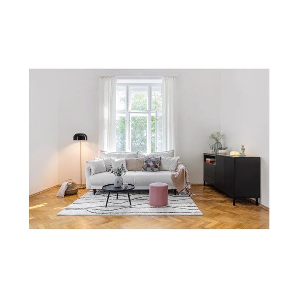 Biała sztruksowa rozkładana/ze schowkiem sofa 215 cm Bjork – Bonami Selection-image-1