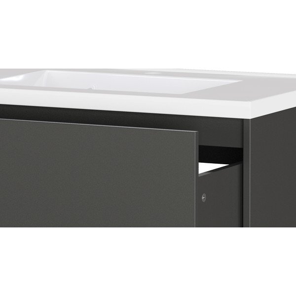 Antracytowa wisząca szafka pod umywalkę z matowym wykończeniem 81x61 cm Bodera – Germania-image-4
