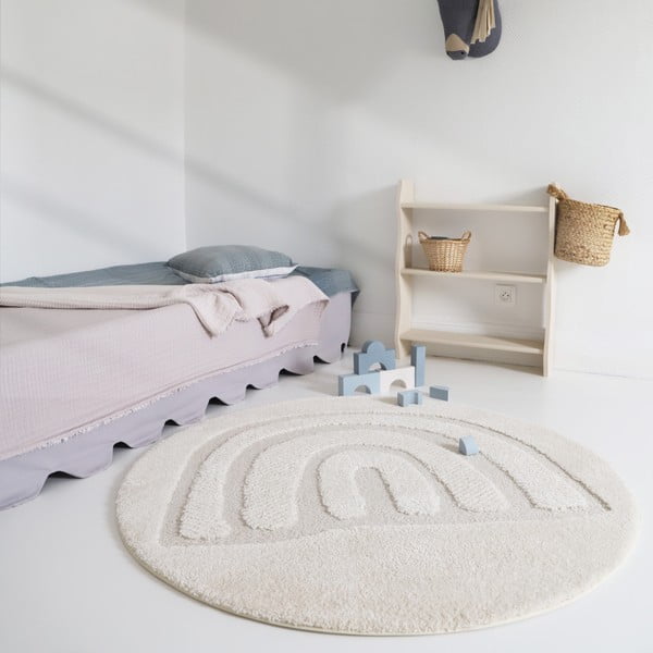Kremowy dywan dziecięcy ø120 cm Rainbow Dream S – Nattiot-image-1