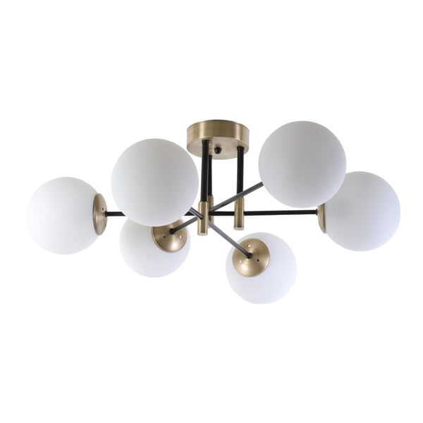 Lampa sufitowa w biało-złotym kolorze ze szklanym kloszem ø 15 cm Dolunay – Opviq lights