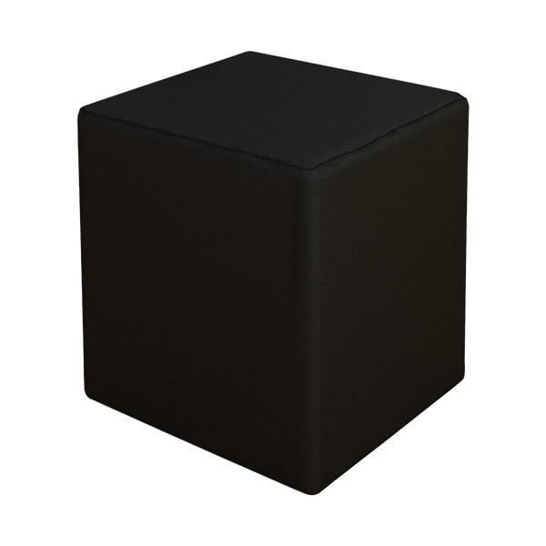 Czarny puf z aksamitnym pokryciem Square