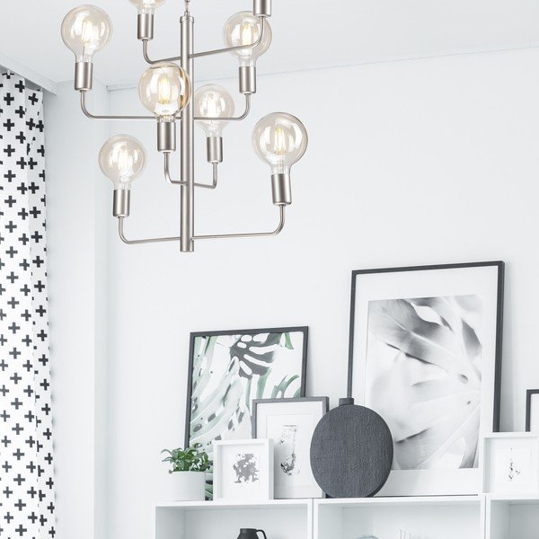 Lampa wisząca w kolorze srebra − LAMKUR-image-2