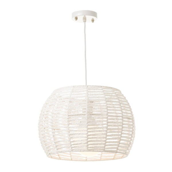 Biała lampa sufitowa z bambusowym kloszem ø 35 cm – Casa Selección