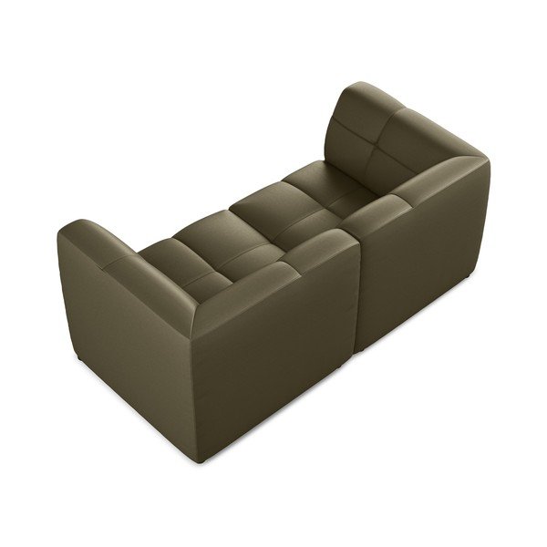 Sofa z imitacji skóry w kolorze khaki 180 cm Aloha – Makamii-image-4