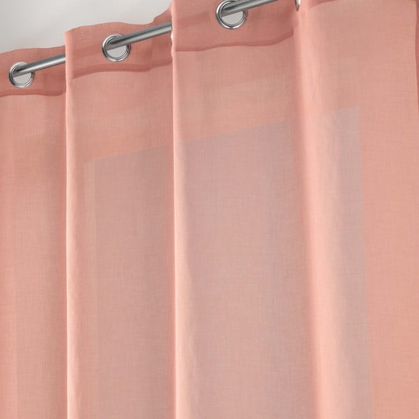 Różowa firanka z woalu 140x280 cm Sandra – douceur d'intérieur-image-1