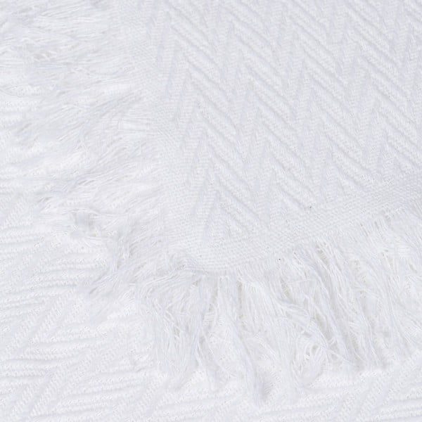 Biała narzuta z bawełny z recyklingu 260x280 cm Spike – Ixia-image-3