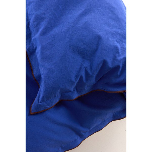 Niebieska/brązowa pościel dwuosobowa z perkalu bawełnianego 200x220 cm Pivot – Jotex-image-3