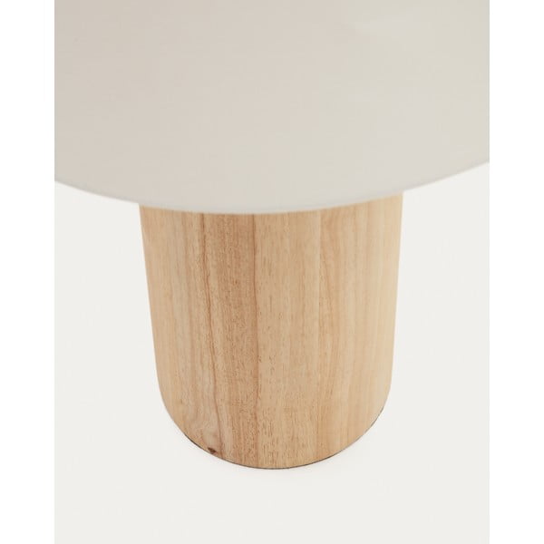 Biało-naturalna lampa stojąca z tekstylnym kloszem (wys. 110 cm) Marga – Kave Home-image-3