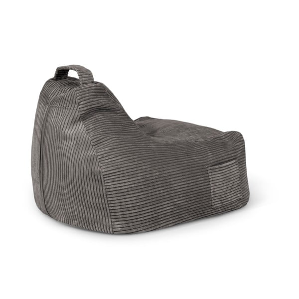 Ciemnobrązowy sztruksowy dziecięcy worek do siedzenia Game Amuse – SLOWDOWN-image-4