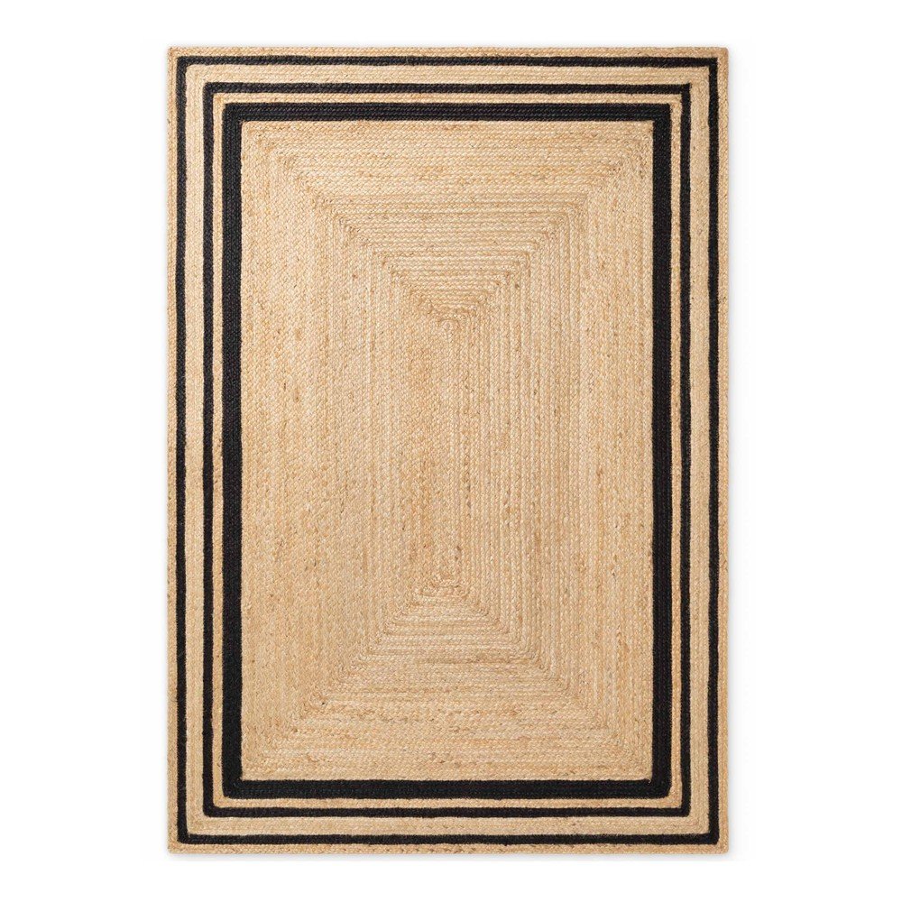 Czarno-naturalny ręcznie tkany dwustronny dywan z juty 160x230 cm Jutta – Hanse Home (zdjęcie 6)