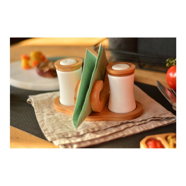 Solniczka i pieprzniczka z serwetnikiem Bambum Chava-image-1