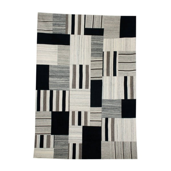 Recznie tkany dywan z vlny a bavlny Kayoom Intenso Grau Multi, 120x170 cm