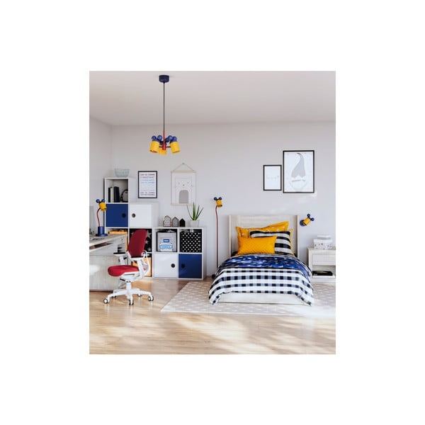 Niebieski kinkiet dziecięcy z metalowym kloszem Mouse – GTV-image-2