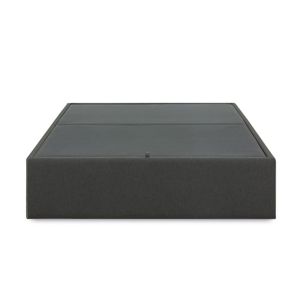Czarne tapicerowane łóżko dwuosobowe ze schowkiem 180x200 cm Matters – Kave Home