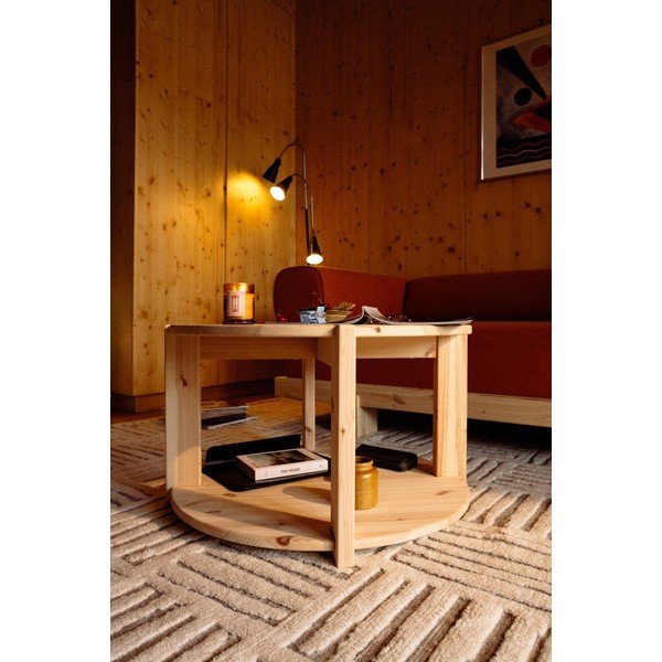 Okrągły stolik z litego drewna sosnowego w jasnym naturalnym kolorze ø 70 cm Tuck – Karup-image-1