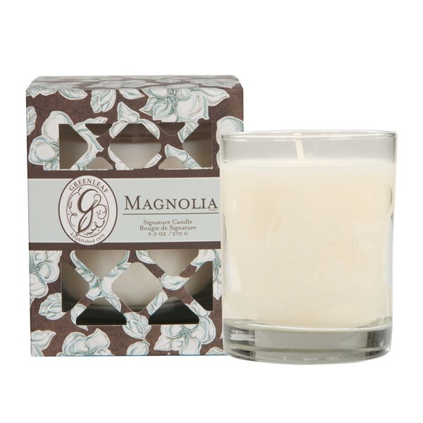 Świeczka o zapachu magnolii Greenleaf Signature Magnolia, czas palenia 80 h