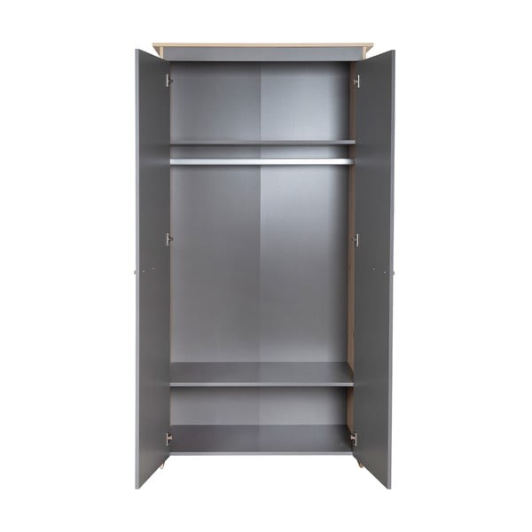 Antracytowo-naturalna szafa dziecięca w dekorze dębu 50x190x96 cm Anna – Roba-image-4