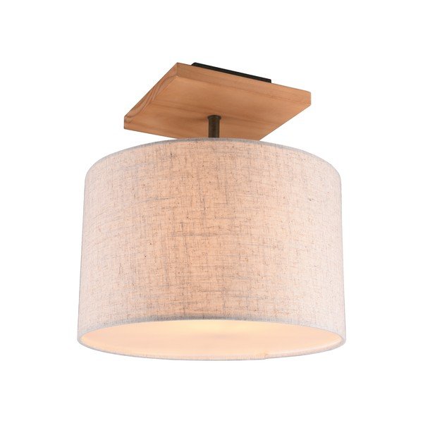 Jasnoszara lampa sufitowa z tekstylnym kloszem Elmau – Trio-image-2