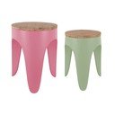 Zielone/różowe metalowe stołki zestaw 2 szt. Double Funky – Leitmotiv