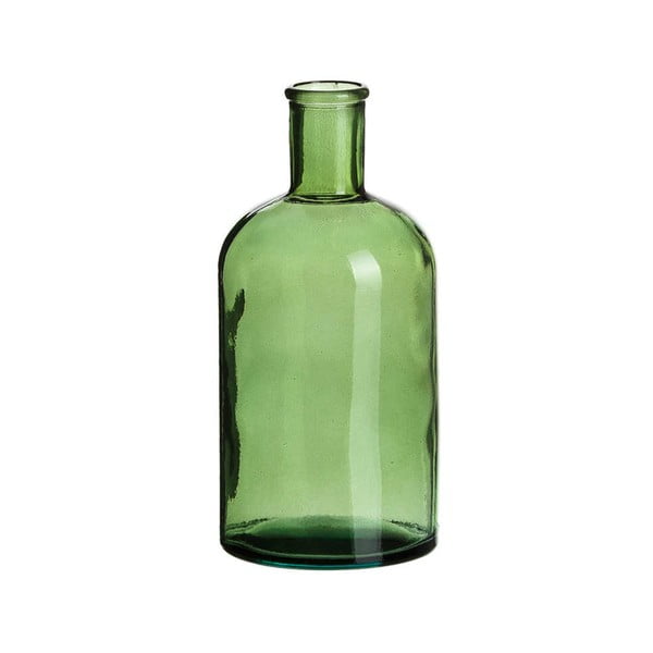 Zielona szklana butelka dekoracyjna Tropicho, wys. 19 cm