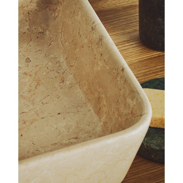 Beżowa kamienna umywalka 55x35 cm Darnen – Kave Home-image-2