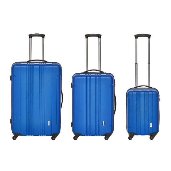 Zestaw 3 niebieskich walizek podróżnych Packenger Traveller