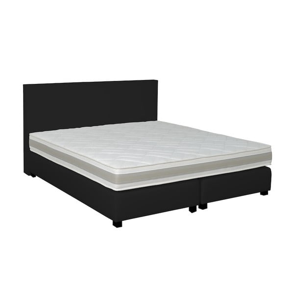 Czarne łóżko kontynentalne Revor Deco, 160x200 cm