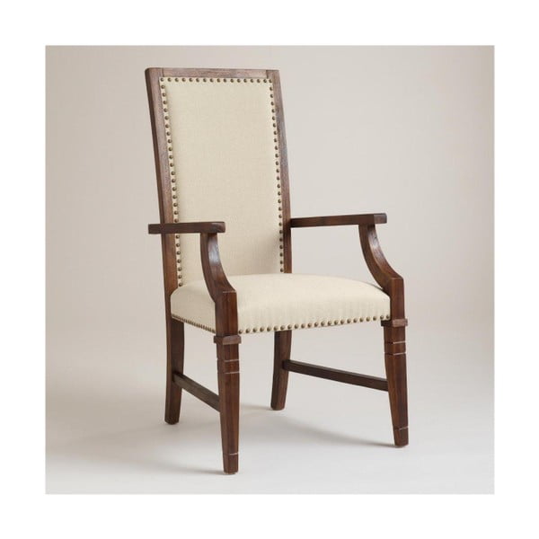 Kremowe krzesło z podłokietnikami z palisandru Massive Home Dina
