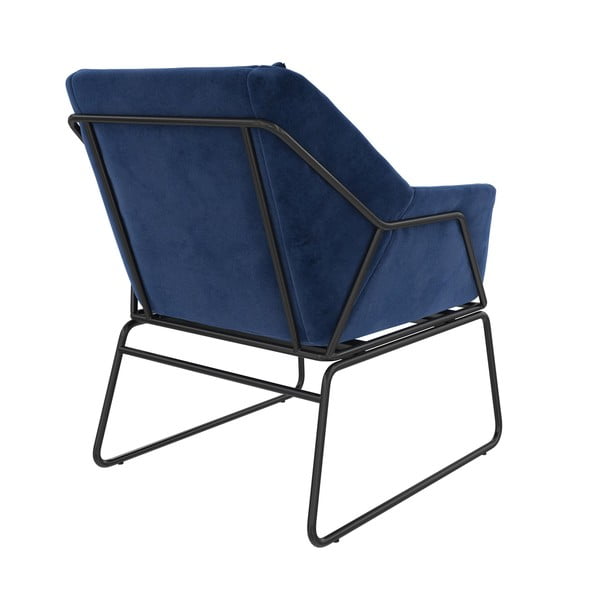 Niebieski aksamitny fotel Avery – Støraa-image-3