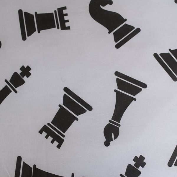 Czarno-biała bawełniana pościel dziecięca jednoosobowa 140x200 cm Chess – Jerry Fabrics-image-4