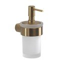 Biały/w kolorze złota ścienny szklany dozownik do mydła 110 ml Gedy Pirenei – Sapho