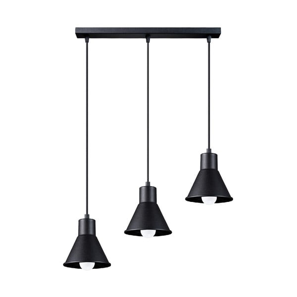 Czarna lampa wisząca z metalowym kloszem 45x14 cm Martina – Nice Lamps