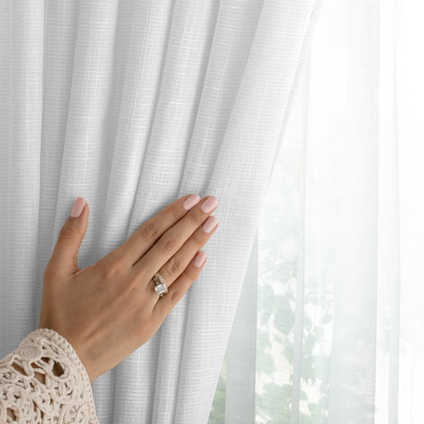 Biała zasłona 140x270 cm Valeta – Restilo-image-3