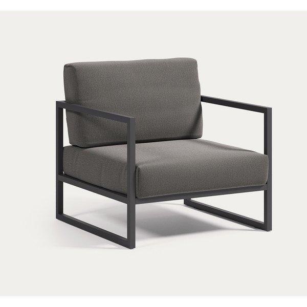 Ciemnoszary metalowy fotel ogrodowy Comova – Kave Home-image-3