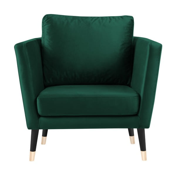 Zielony fotel z czarnymi nogami Paolo Bellutti Julia