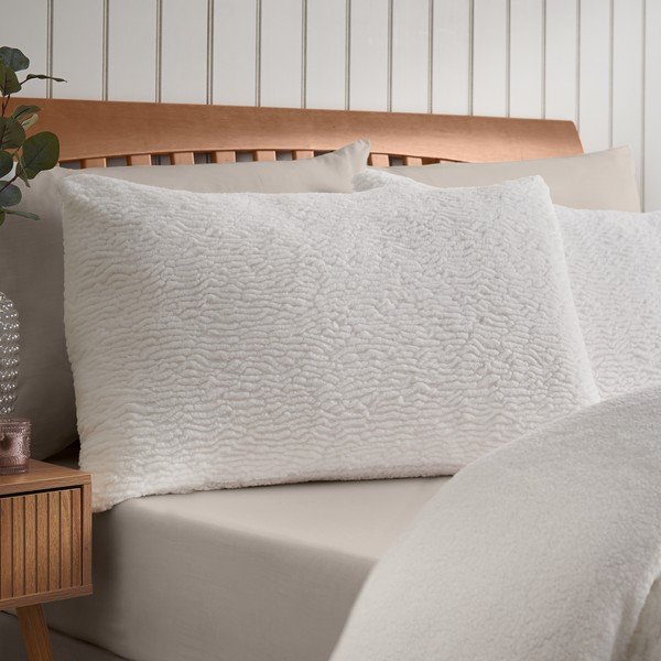 Kremowa pościel jednoosobowa 135x200 cm Textured Wave Faux Fur – Catherine Lansfield-image-2