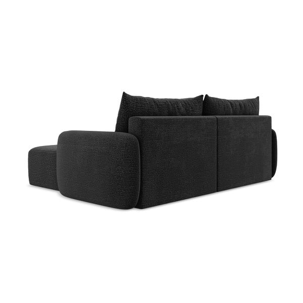 Czarny rozkładany/ze schowkiem narożnik (prawostronny) Kalena – Makamii-image-4