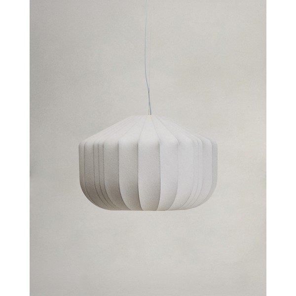 Biała lampa sufitowa z tekstylnym kloszem ø 51 cm Somar – Kave Home-image-4