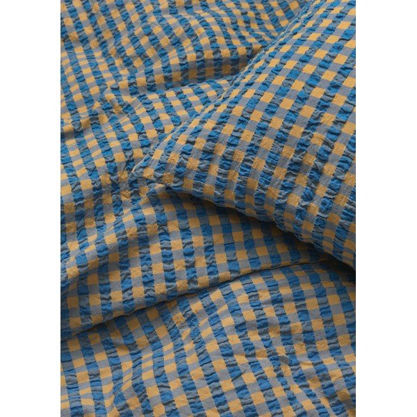 Niebiesko-żółta pościel jednoosobowa z kory 140x200 cm Bæk&Bølge – JUNA-image-1