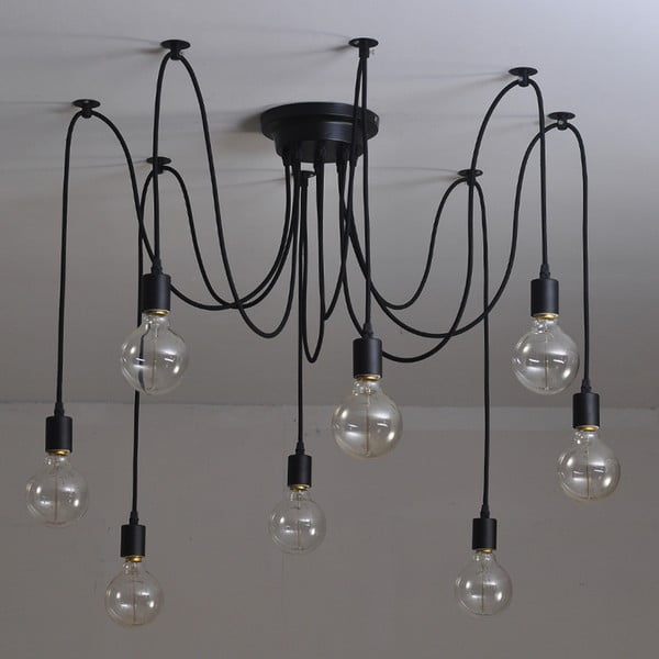 Czarna lampa wisząca Deveron, 8 żarówek-image-2