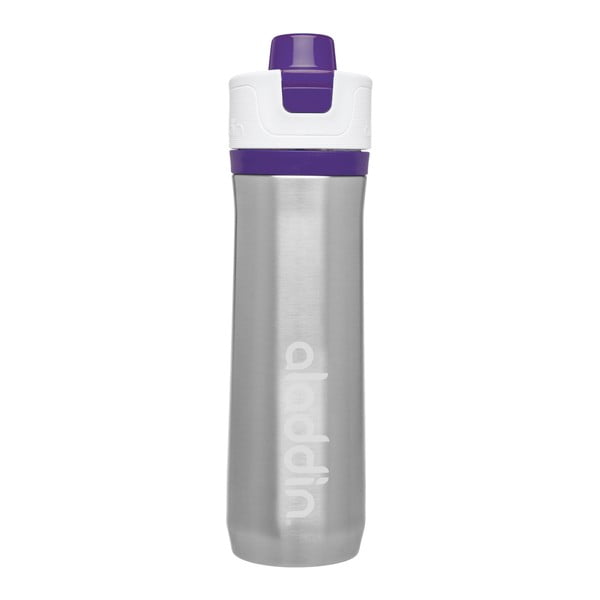 Sportowa termoaktywna próżniowa butelka na wodę z fioletowymi elementami Aladdin, 600 ml