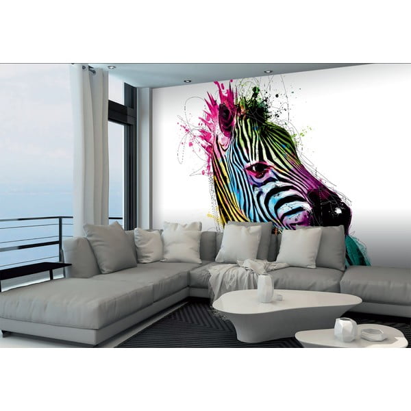 Tapeta wielkoformatowa Kolorowa zebra, 366x254 cm