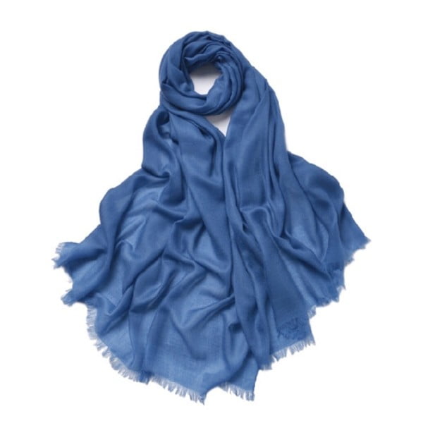 Niebieski cienki szal kaszmirowy Bel cashmere Clara, 200x90 cm