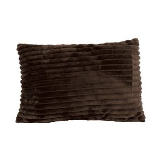 Brązowa aksamitna poduszka PT LIVING Ribbed, 50x30 cm