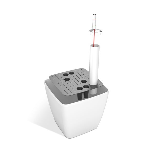 Antracytowa doniczka z systemem nawadniania Flower Lover Quadrato, 18x18 cm-image-3