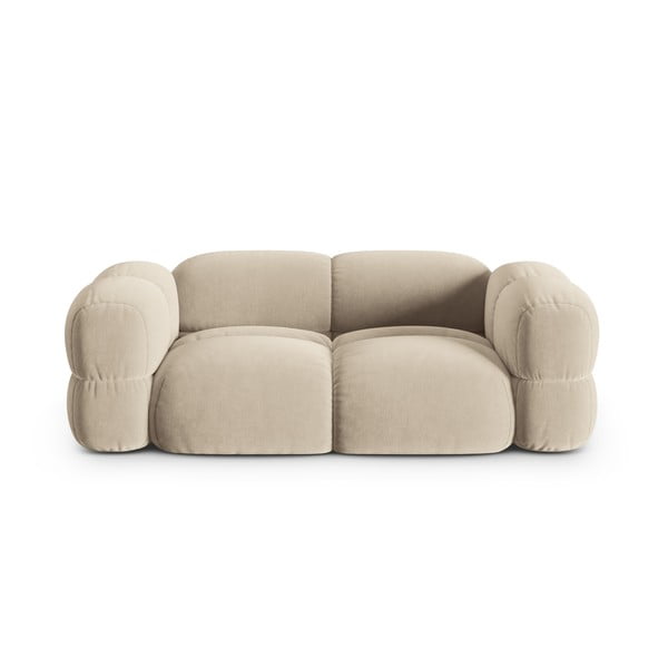 Beżowa aksamitna sofa 210 cm Loretto – Cosmopolitan Design