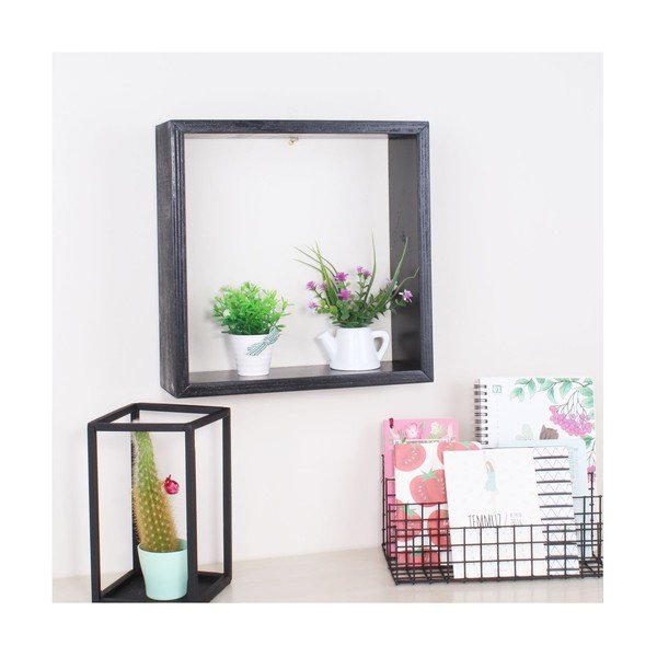 Czarna półka drewniana North Carolina Scandinavian Home Decors Cube-image-1